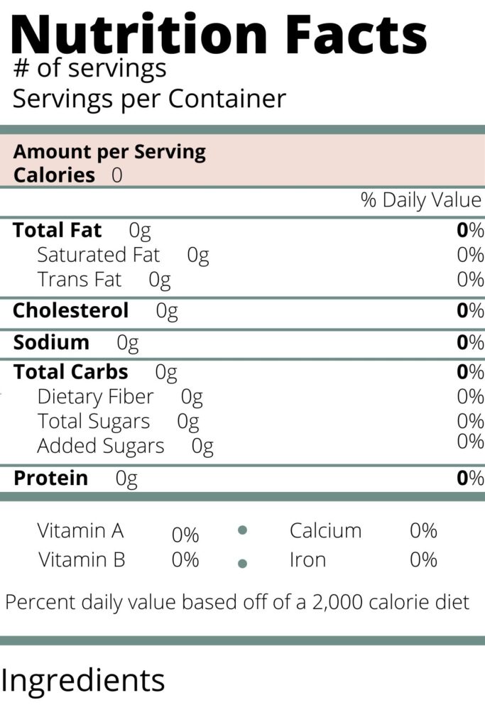 nutrition label-calories